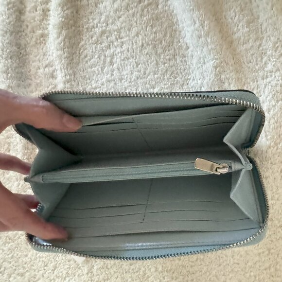 COACH ACCORDION ZIP WALLET F54805 COLOR LIGHT BLUE - Picture 4 of 6